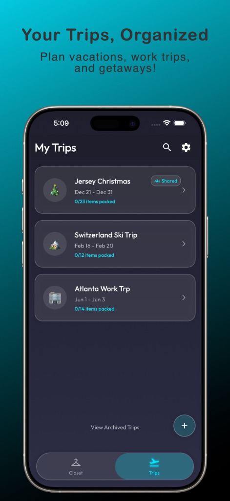 Your Trips Organized